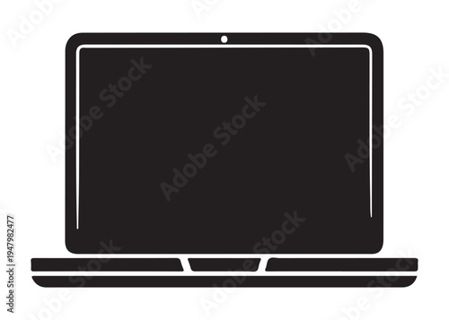 laptop logo silhouette vector, notebook laptop silhouette vector illustration, laptop computer silhouette  logo, digital technology laptop device logo silhouette design on white background 