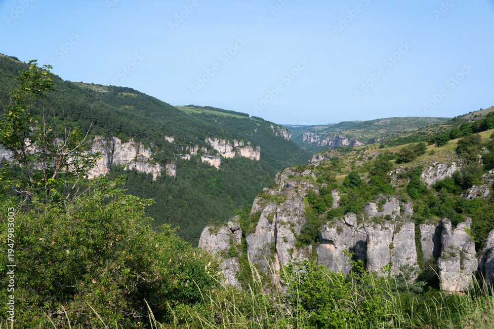Obraz premium Gorges de la Jonte, Parc naturel régional des grands causses, 48, Lozère, Région Languedoc Roussillon, France