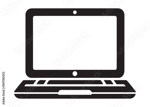 laptop logo silhouette vector, notebook laptop silhouette vector illustration, laptop computer silhouette  logo, digital technology laptop device logo silhouette design on white background 