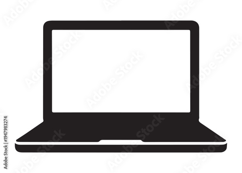 laptop logo silhouette vector, notebook laptop silhouette vector illustration, laptop computer silhouette  logo, digital technology laptop device logo silhouette design on white background 