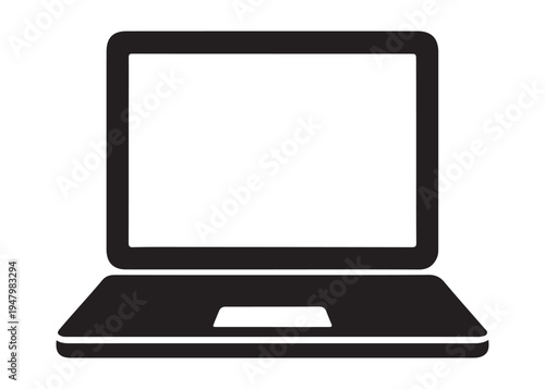 laptop logo silhouette vector, notebook laptop silhouette vector illustration, laptop computer silhouette  logo, digital technology laptop device logo silhouette design on white background 