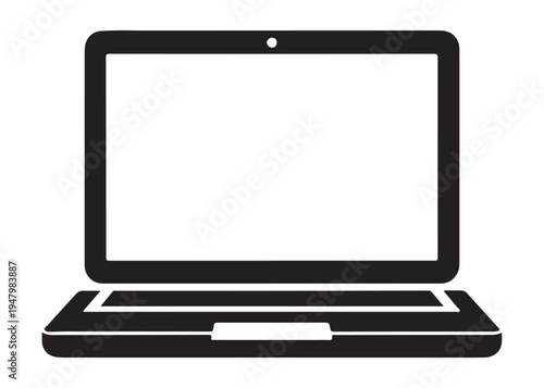 laptop logo silhouette vector, notebook laptop silhouette vector illustration, laptop computer silhouette  logo, digital technology laptop device logo silhouette design on white background 