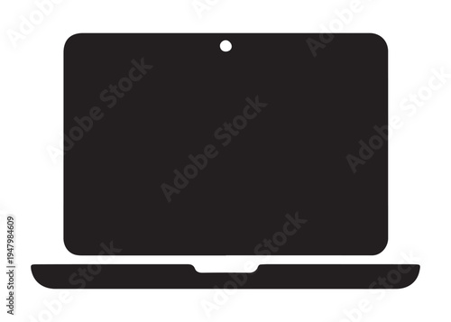 laptop logo silhouette vector, notebook laptop silhouette vector illustration, laptop computer silhouette  logo, digital technology laptop device logo silhouette design on white background 