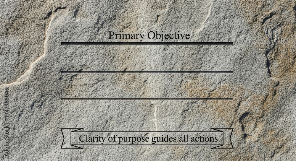 Obraz premium Stone Texture with Objective and Clarity Text