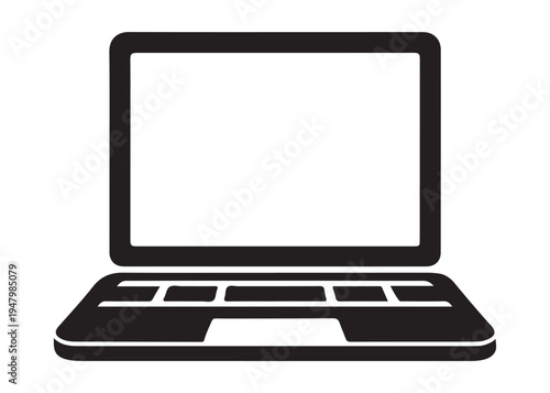 laptop logo silhouette vector, notebook laptop silhouette vector illustration, laptop computer silhouette  logo, digital technology laptop device logo silhouette design on white background 