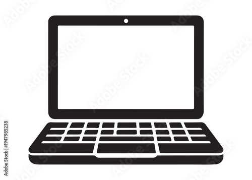 laptop logo silhouette vector, notebook laptop silhouette vector illustration, laptop computer silhouette  logo, digital technology laptop device logo silhouette design on white background 