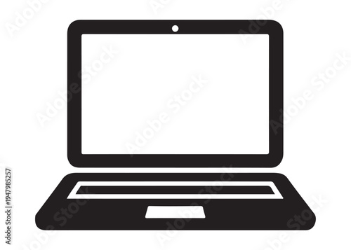 laptop logo silhouette vector, notebook laptop silhouette vector illustration, laptop computer silhouette  logo, digital technology laptop device logo silhouette design on white background 