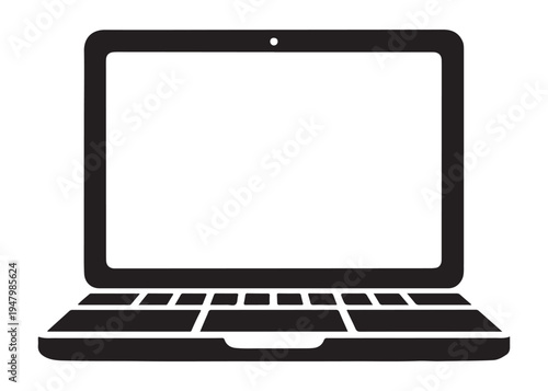 laptop logo silhouette vector, notebook laptop silhouette vector illustration, laptop computer silhouette  logo, digital technology laptop device logo silhouette design on white background 