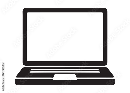 laptop logo silhouette vector, notebook laptop silhouette vector illustration, laptop computer silhouette  logo, digital technology laptop device logo silhouette design on white background 