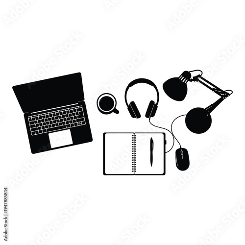 Black silhouette of a rugby player kicking a ball with motion lines on white background