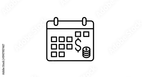 Calendar with Dollar Sign and Coins - Financial Planning and Budgeting Concept