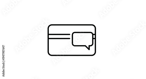 Credit Card with Speech Bubble Icon, Financial Communication Concept