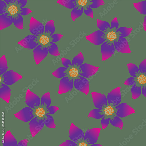 Seamless floral pattern, decorative ditsy print with gentle spring garden, wild plants. Cute botanical design with small hand drawn flowers, leaves, branches, herbs. Vector illustration.
