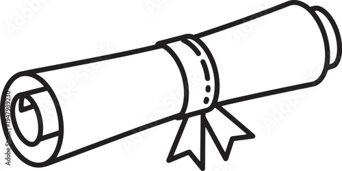 Vector illustration of a rolled up parchment or diploma