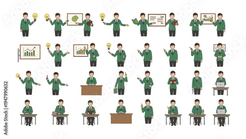 Idea Generation: An illustration captures the essence of a person, showcasing diverse actions and innovative idea