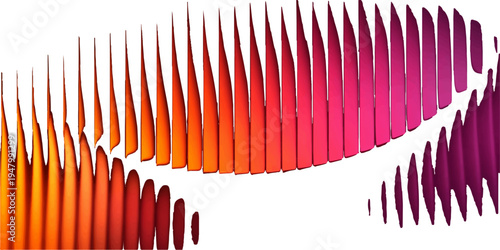 Isolated vector illustration of a red plastic slinky toy and hairbrush comb accessory on a white barcode color background with abstract macro spiral beauty care equipment