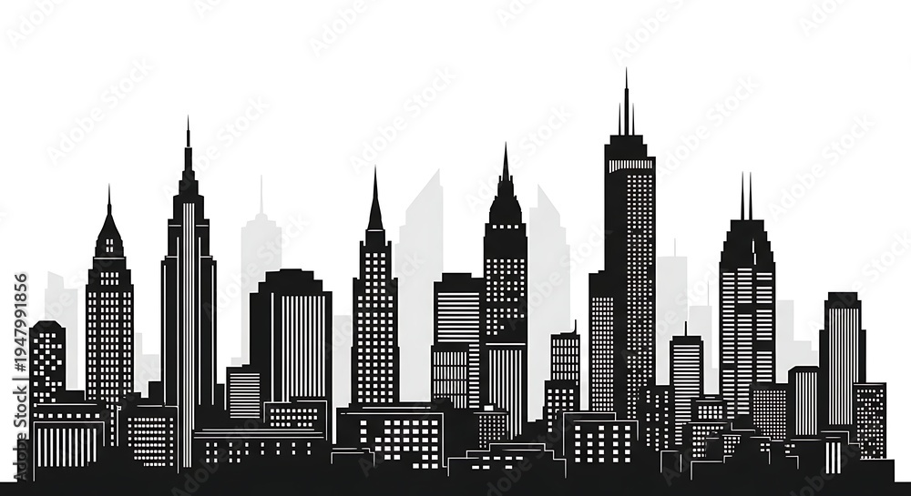 Obraz premium City skyline silhouette