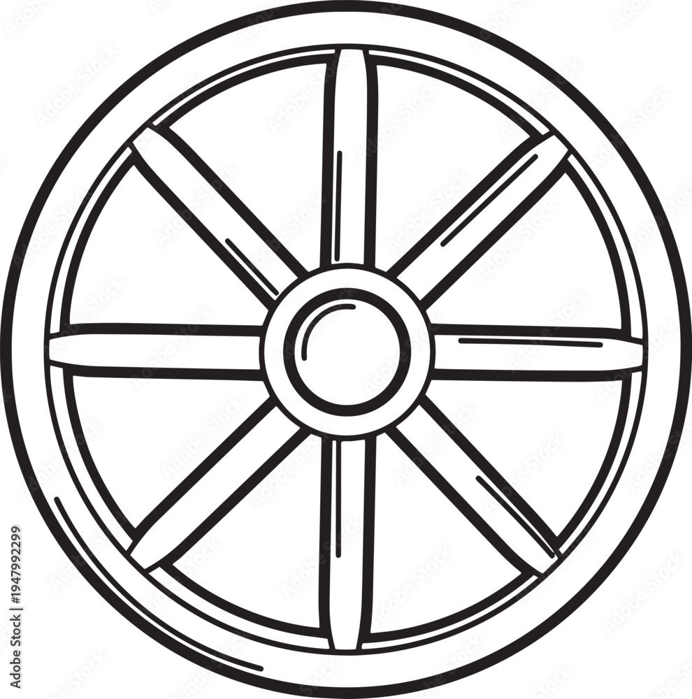 Obraz premium Vector wheel icon, wheel symbol, circular design element
