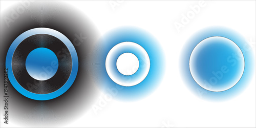 Colorful circle frame light gradient vector set isolated in pastel colors pink, blue, tosca, maroon