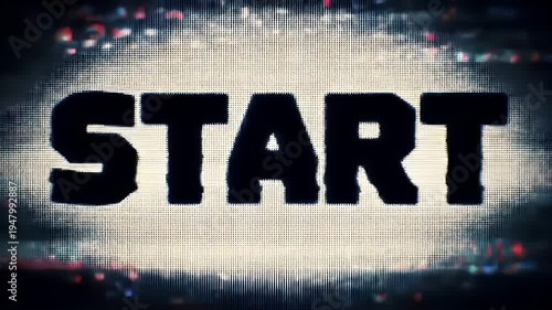 Start Button Text on Screen.
