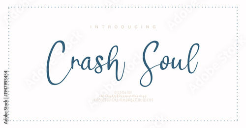 Crash Soul, Classy elegant font, vintage type or luxury premium typeface, vector English royal alphabet. Classic typography in modern or old art deco style, serif letters for modern