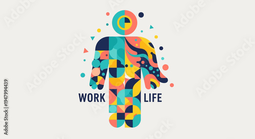 Holistic Employee Wellness Concept Visualizing Integrated Work-Life Balance for Modern Corporate Culture Initiatives