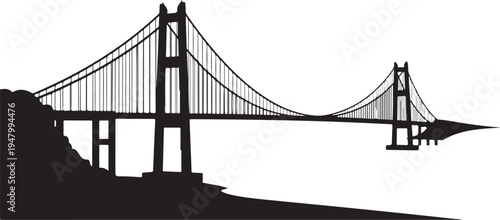 Golden Gate Bridge silhouette vector illustration