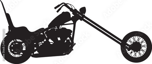 Vector silhouette of a chopper motorcycle