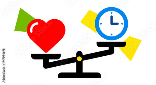 Optimizing Work-Life Harmony: Minimalist Balance Scale Concept for Corporate Wellness and Productivity Strategies
