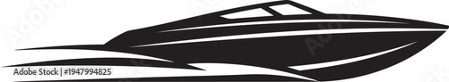 Vector speedboat icon, black