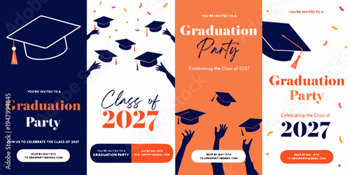 Class of 2027 Graduation Party Invitation & Banner Templates – Modern Printable Designs with Customizable Details, Senior Celebration Graphics, and Stylish Save‑the‑Date Layouts