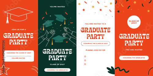 Class of 2027 Graduation Party Invitation Templates – Modern Printable Celebration Designs with Customizable Details, Senior Event Graphics, and Stylish Graduation Invite Layouts