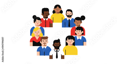 Inclusive Global Team Illustration for Corporate DEI Initiatives and Modern Workplace Culture Solutions