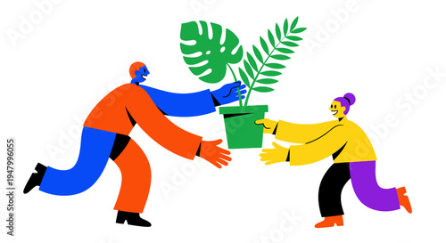 Modern Vector Illustration Representing Sustainable Growth Strategy and Collaborative Team Partnership for B2B Corporate Culture