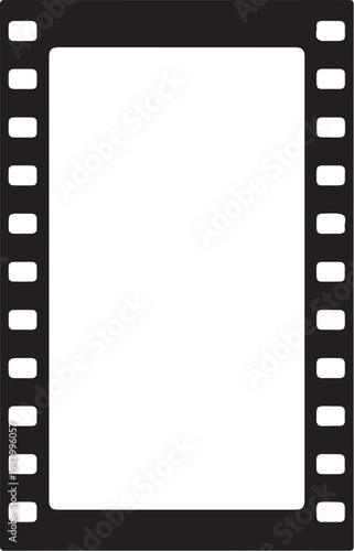 Film strip icon vector, blank movie frame illustration
