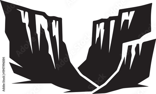 Black cliff landscape vector illustration