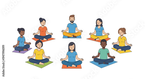 Diverse Corporate Team Practicing Mindfulness and Stress Management for Peak Workplace Performance