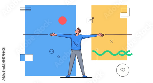 Confident business leader achieving holistic success and scalability through data-driven workplace wellness and visionary growth strategies