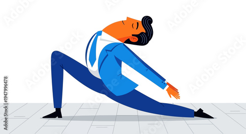 Agile Leadership and Corporate Wellness Concept: Professional Executive Demonstrating Workplace Flexibility and Mental Resilience