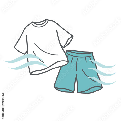 通気性の良い服（熱中症予防・夏の衣服）のイラスト