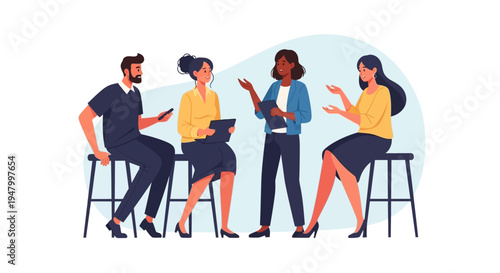 Diverse Agile Marketing Team Collaborating on Strategic Business Solutions in a Modern Corporate Environment