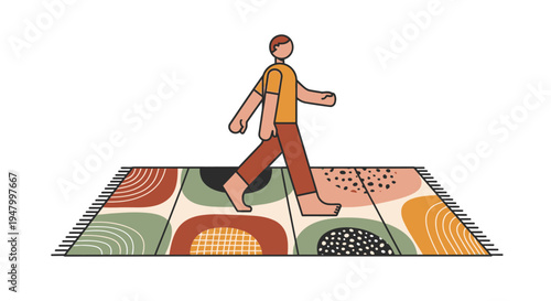 Minimalist professional taking a purposeful step toward career growth and workplace wellness in a modern design aesthetic