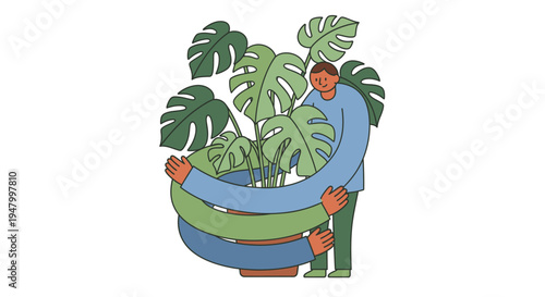 Corporate Sustainability and Eco-Conscious Brand Nurturing in Modern Flat Illustration Style