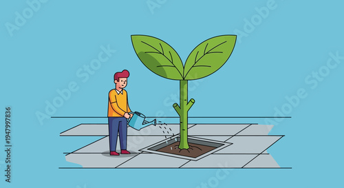 Strategic business professional nurturing organic growth and sustainable innovation within a corporate infrastructure to ensure long-term ROI