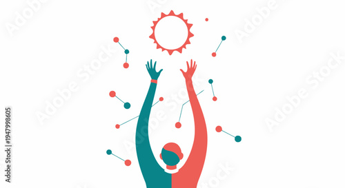 Innovative B2B professional reaching for growth and peak performance in a connected digital ecosystem