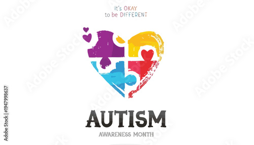 A colorful puzzle piece ribbon for Autism Awareness Day on April 2nd
