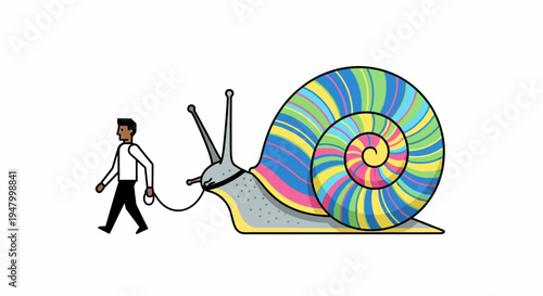 Visual Metaphor for Navigating Corporate Bureaucracy and Managing Slow Client Approval Processes in Creative Project Management