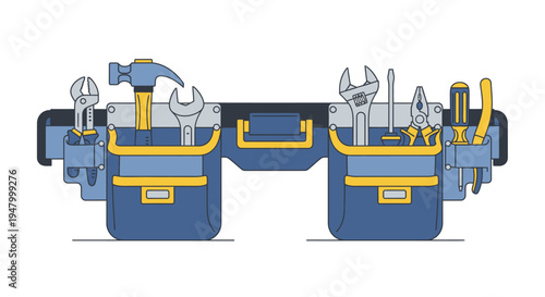 Blue Toolboxes with Various Tools