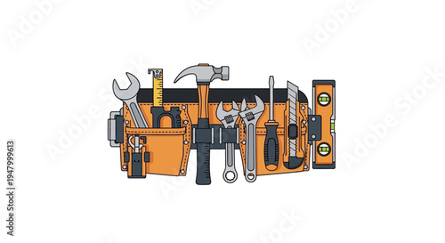 Orange Toolbox with Various Tools