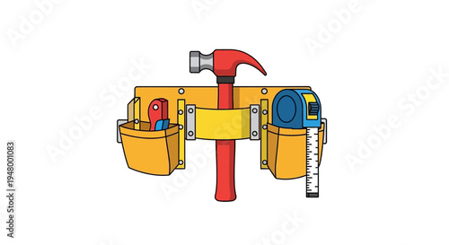 Toolbox with Hammer and Tape Measure